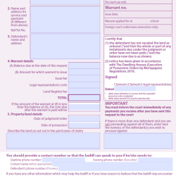 N325 possession form – covering letter?