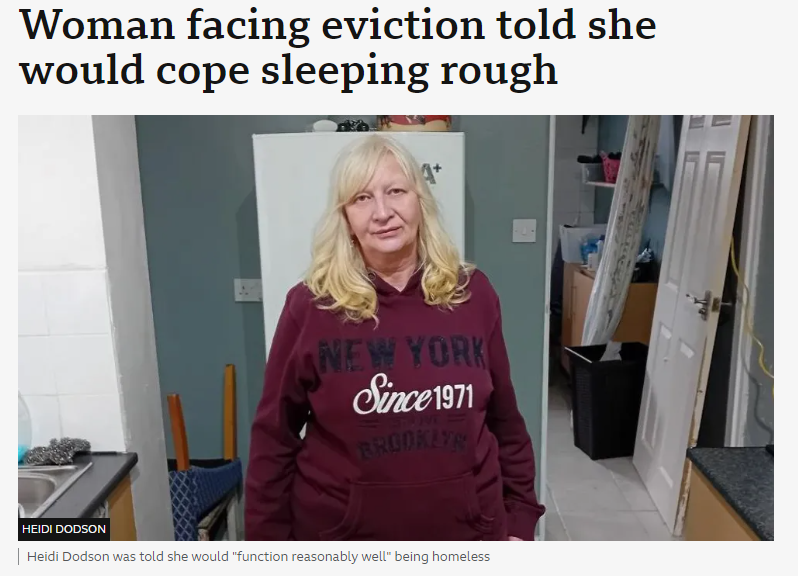 Woman facing eviction told she would cope sleeping rough by local authority?