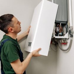 Who is reponsible for repairing a boiler under a government grant scheme?